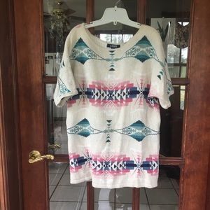 Chaps Sweater T-Shirt Aztec Southwest Small